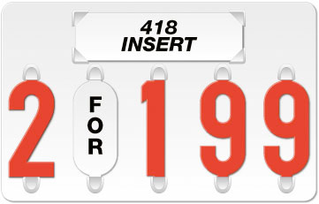 White 44 Style Solid Color Price Tag (5-digit 3" Numbers)