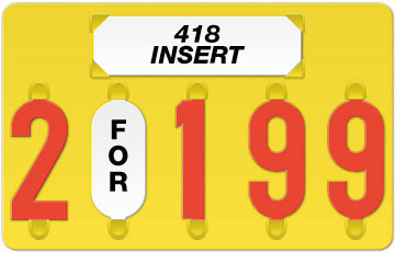 Yellow 44 Style Solid Color Price Tag (5-digit 3" Numbers)