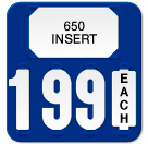 Blue Solid Color 62 Style Price Tag (4-digit 1 1/2")