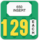 Green Solid Color 62 Style Price Tag (4-digit 1 1/2")