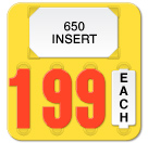 Yellow Solid Color 62 Style Price Tag (4-digit 1 1/2")
