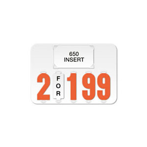 White Solid Color 62 Style Price Tag (5-digit 1 1/2")