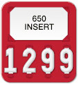 Red Solid Color Price Tag (4-digit 1")