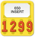 Yellow Solid Color Price Tag (4-digit 1")