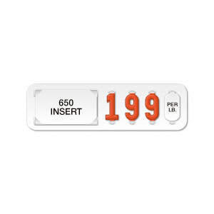 White Longjohn Solid Color Price Tag (4-digit 1")