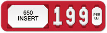 Red Longjohn Solid Color Price Tag (4-digit 1")
