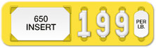 Yellow Longjohn Solid Color Price Tag (4-digit 1")