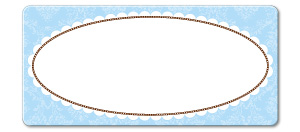 Blue Scalloped Oval Wipe Off Tag