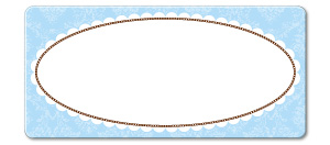 Blue Scalloped Oval Wipe Off Tag